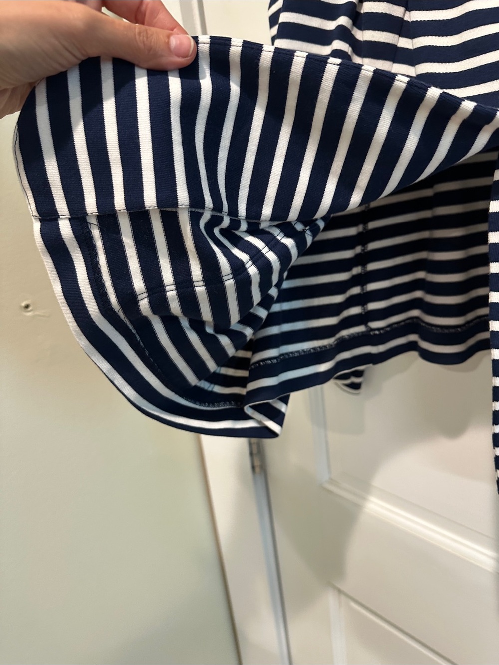 Lauren Ralph Lauren Navy and White Striped Single-Button Blazer - Picture 8 of 9